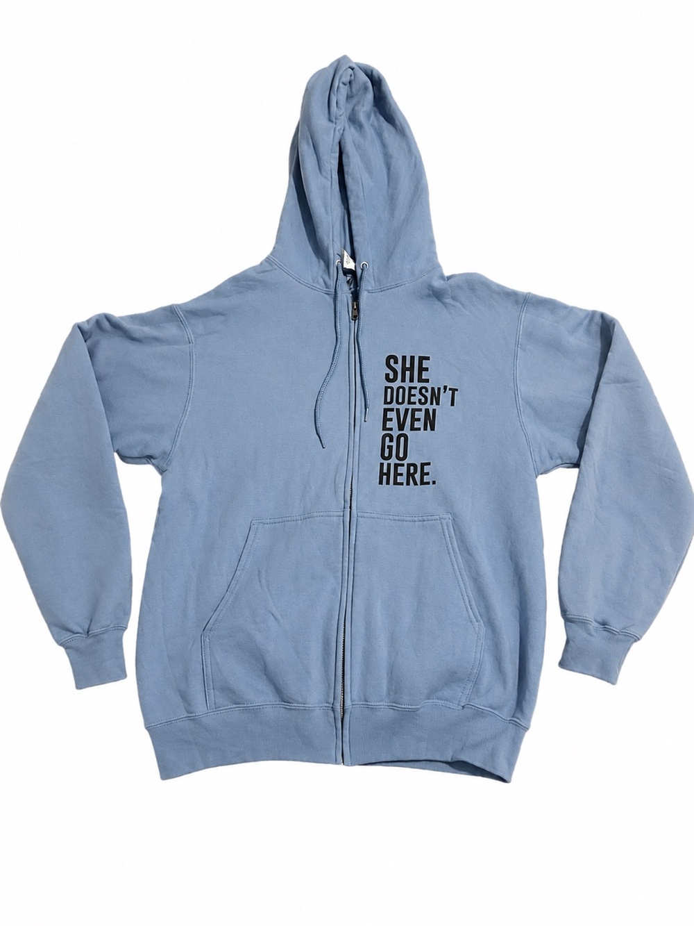 Mean Girls Broadway Musical Zip Up Hoodie Medium Blue She Doesn’t Even Go Here